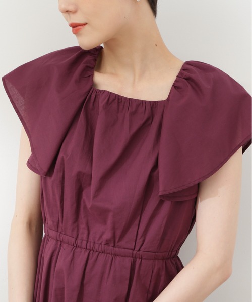 N.(N. Natural Beauty Basic)(エヌエヌナチュラルビューティーベーシック)の「【S Size Line】◆コットンボイルラッフルスクエアワンピース(ワンピース・レディース・グレー/パープル/ブラック・SMALL/MEDIUM)」の18枚目の写真