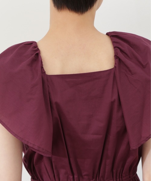 N.(N. Natural Beauty Basic)(エヌエヌナチュラルビューティーベーシック)の「【S Size Line】◆コットンボイルラッフルスクエアワンピース(ワンピース・レディース・グレー/パープル/ブラック・SMALL/MEDIUM)」の20枚目の写真