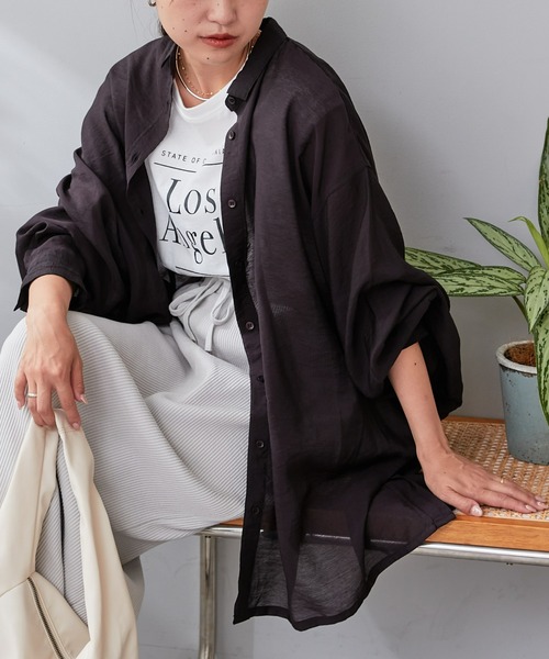 CIAOPANIC TYPY（チャオパニックティピー）の「【ZOZOTOWN限定】シースルーボリュームスリーブスリットリラックスオーバーシャツ（シャツ/ブラウス・レディース・ブラック/ホワイト/ピンク/イエロー/オレンジ/ミント・ONE SIZE）」の3枚目の写真