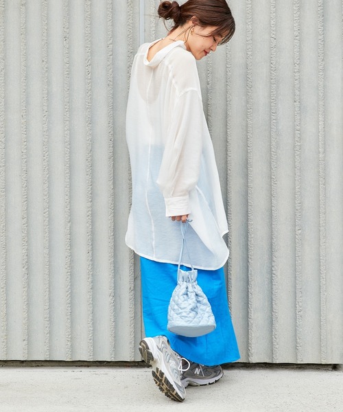 CIAOPANIC TYPY（チャオパニックティピー）の「【ZOZOTOWN限定】シースルーボリュームスリーブスリットリラックスオーバーシャツ（シャツ/ブラウス・レディース・ブラック/ホワイト/ピンク/イエロー/オレンジ/ミント・ONE SIZE）」の14枚目の写真