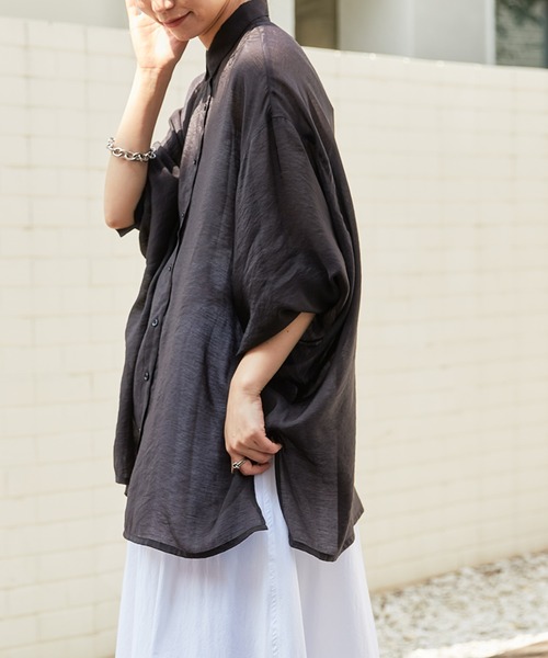 CIAOPANIC TYPY（チャオパニックティピー）の「【ZOZOTOWN限定】シースルーボリュームスリーブスリットリラックスオーバーシャツ（シャツ/ブラウス・レディース・ブラック/ホワイト/ピンク/イエロー/オレンジ/ミント・ONE SIZE）」の17枚目の写真