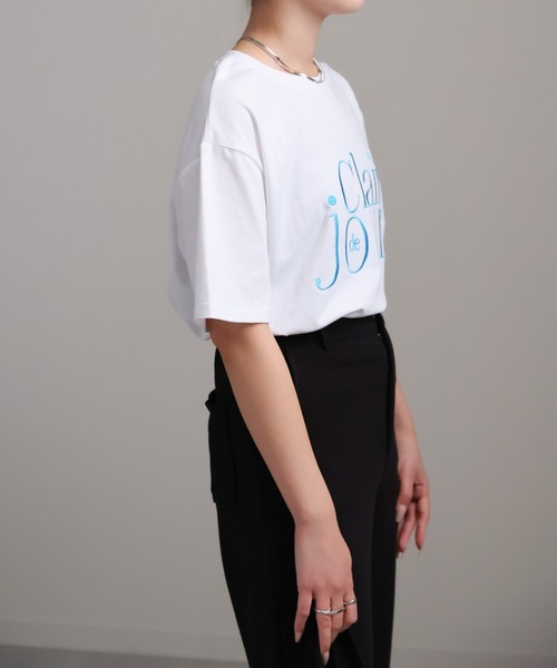 sakishimatokyo（サキシマトーキョー）の「アソート立体ロゴプリントTシャツ（Tシャツ/カットソー・レディース・オフホワイト/ブルー/ブラック/チャコール/ホワイト/ホワイト系その他/ライトグレー・FREE）」の21枚目の写真