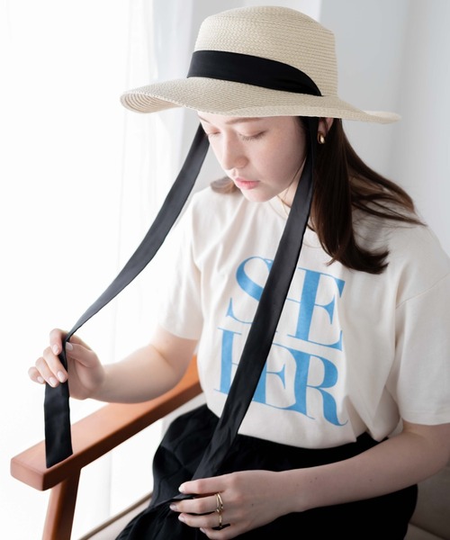 WEGO（ウィゴー）の「WEGO/雑材リボンブレードハット（ハット・レディース・ベージュ・FREE）」の4枚目の写真