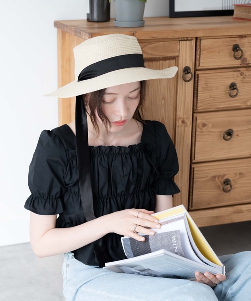 WEGO（ウィゴー）の「WEGO/雑材リボンブレードハット（ハット・レディース・ベージュ・FREE）」の3枚目の写真