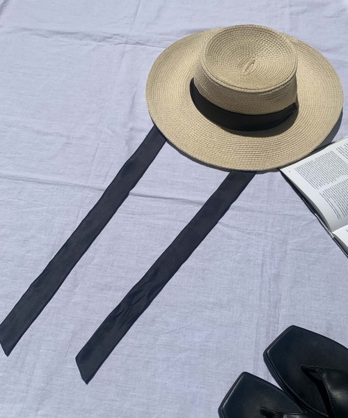 WEGO（ウィゴー）の「WEGO/雑材リボンブレードハット（ハット・レディース・ベージュ・FREE）」の2枚目の写真