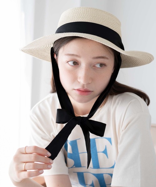 WEGO（ウィゴー）の「WEGO/雑材リボンブレードハット（ハット・レディース・ベージュ・FREE）」の8枚目の写真