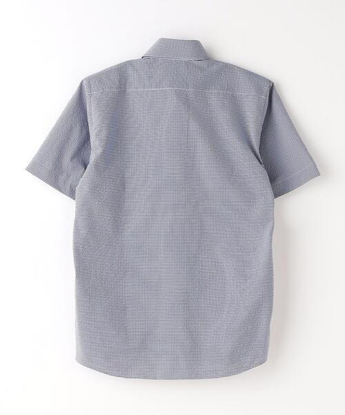 green label relaxing(グリーンレーベルリラクシング)の「ラッカン サッカーチェック スタンダード ドレスシャツ -ストレッチ・イージーアイロン・吸水速乾-(ビジネスシャツ・メンズ・ターコイズブルー/ネイビー・S/M/L/XL)」の14枚目の写真