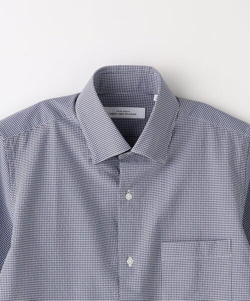 green label relaxing(グリーンレーベルリラクシング)の「ラッカン サッカーチェック スタンダード ドレスシャツ -ストレッチ・イージーアイロン・吸水速乾-(ビジネスシャツ・メンズ・ターコイズブルー/ネイビー・S/M/L/XL)」の12枚目の写真