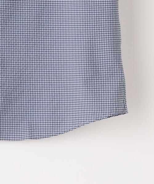 green label relaxing(グリーンレーベルリラクシング)の「ラッカン サッカーチェック スタンダード ドレスシャツ -ストレッチ・イージーアイロン・吸水速乾-(ビジネスシャツ・メンズ・ターコイズブルー/ネイビー・S/M/L/XL)」の16枚目の写真