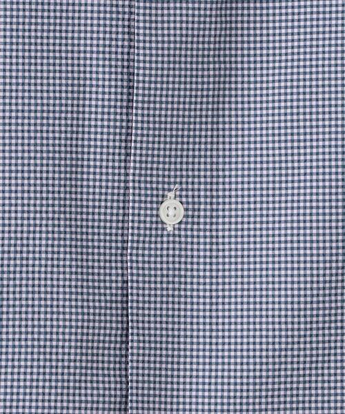 green label relaxing(グリーンレーベルリラクシング)の「ラッカン サッカーチェック スタンダード ドレスシャツ -ストレッチ・イージーアイロン・吸水速乾-(ビジネスシャツ・メンズ・ターコイズブルー/ネイビー・S/M/L/XL)」の18枚目の写真