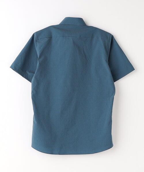 green label relaxing(グリーンレーベルリラクシング)の「ラッカン サッカーチェック スタンダード ドレスシャツ -ストレッチ・イージーアイロン・吸水速乾-(ビジネスシャツ・メンズ・ターコイズブルー/ネイビー・S/M/L/XL)」の20枚目の写真