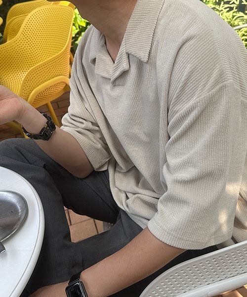 ASCLO（エジュクロ）の「ASCLO Marlene Terry Collar T（Tシャツ/カットソー・メンズ・ブラウン/ベージュ・FREE）」の12枚目の写真