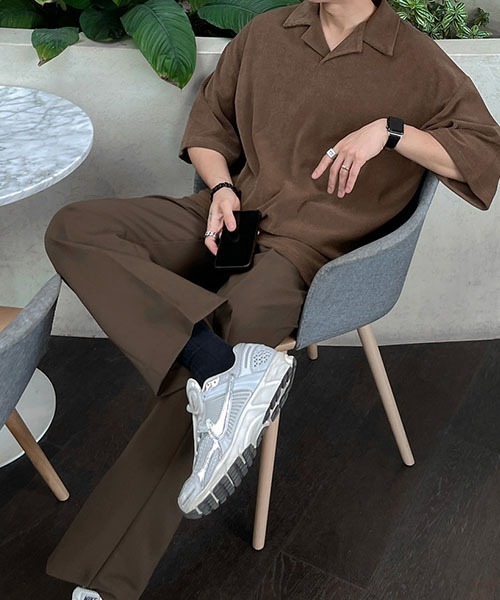 ASCLO（エジュクロ）の「ASCLO Marlene Terry Collar T（Tシャツ/カットソー・メンズ・ブラウン/ベージュ・FREE）」の19枚目の写真