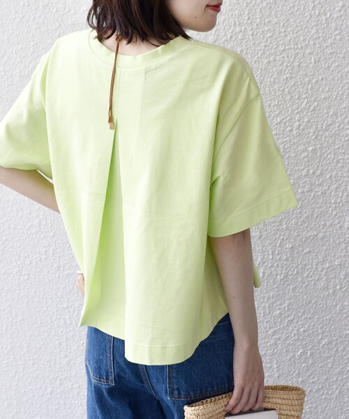 SHIPS(シップス)の「Texloop RCOT バック ドレープ TEE(Tシャツ/カットソー・レディース・ベージュ/ライトグリーン/ホワイト/ダークグレー・ONE SIZE)」の1枚目の写真