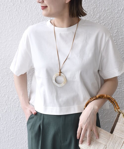 SHIPS(シップス)の「Texloop RCOT バック ドレープ TEE(Tシャツ/カットソー・レディース・ベージュ/ライトグリーン/ホワイト/ダークグレー・ONE SIZE)」の18枚目の写真