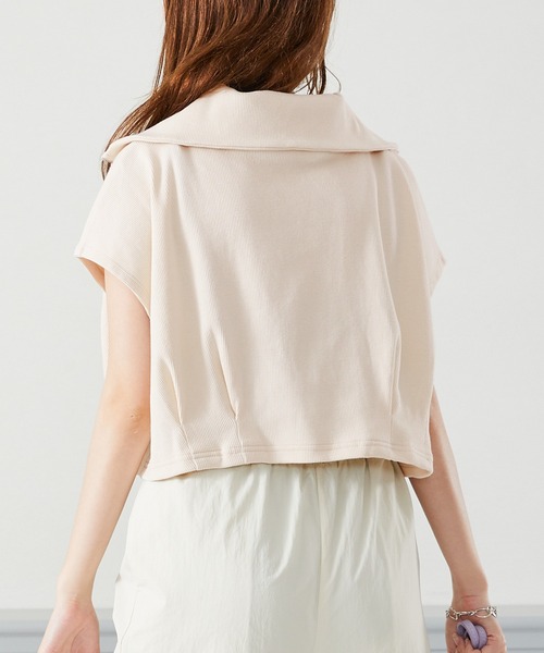 acro（アクロ）の「■フレンチスリーブハーフジップベスト/AC3718（ベスト・レディース・アイボリー・ﾌﾘ-）」の8枚目の写真