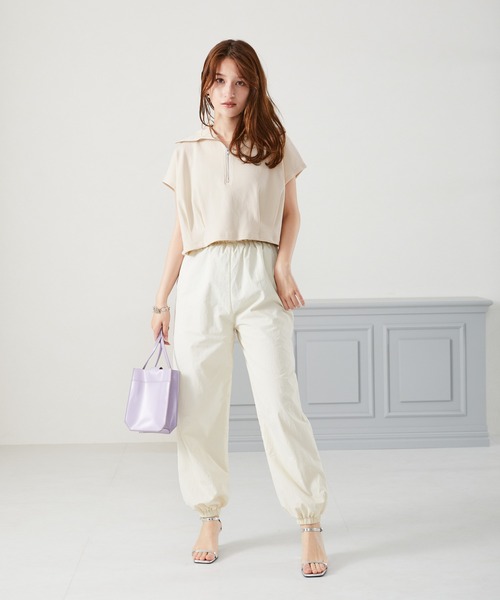 acro（アクロ）の「■フレンチスリーブハーフジップベスト/AC3718（ベスト・レディース・アイボリー・ﾌﾘ-）」の9枚目の写真