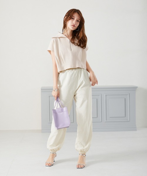 acro（アクロ）の「■フレンチスリーブハーフジップベスト/AC3718（ベスト・レディース・アイボリー・ﾌﾘ-）」の10枚目の写真