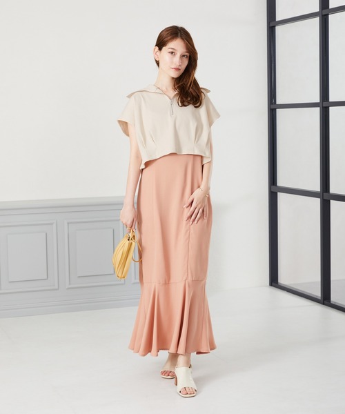 acro（アクロ）の「■フレンチスリーブハーフジップベスト/AC3718（ベスト・レディース・アイボリー・ﾌﾘ-）」の3枚目の写真