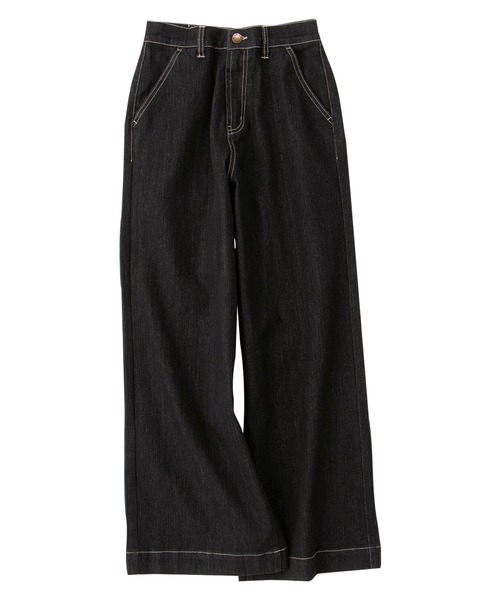 Viola e Viola（ヴィオラエヴィオラ）の「ストレッチデニムワイドパンツ（デニムパンツ・レディース・ネイビー/ブラック/キナリ・M/LL/L/3L）」の8枚目の写真