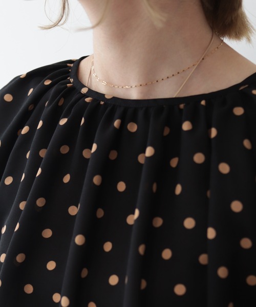 AMERICAN HOLIC（アメリカンホリック）の「ドットラグランギャザーブラウス（シャツ/ブラウス・レディース・キャメル/ブラック・M/L）」の12枚目の写真