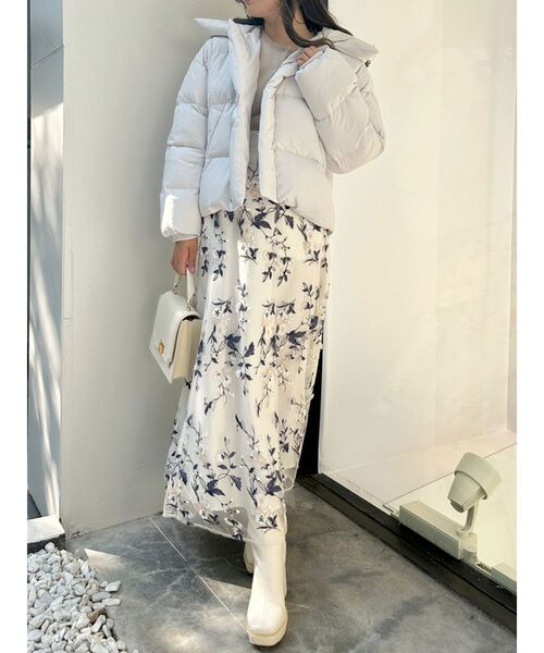 MERCURYDUO（マーキュリーデュオ）の「アライドビックカラーショートダウンコート（ダウンジャケット/コート・レディース・アイボリー/ブラック/チャコールグレー/ライトグレー・FREE）」の13枚目の写真