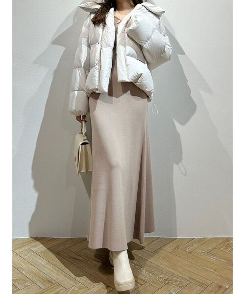 MERCURYDUO（マーキュリーデュオ）の「アライドビックカラーショートダウンコート（ダウンジャケット/コート・レディース・アイボリー/ブラック/チャコールグレー/ライトグレー・FREE）」の14枚目の写真