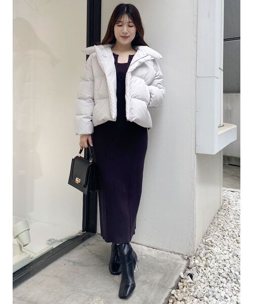 MERCURYDUO（マーキュリーデュオ）の「アライドビックカラーショートダウンコート（ダウンジャケット/コート・レディース・アイボリー/ブラック/チャコールグレー/ライトグレー・FREE）」の17枚目の写真