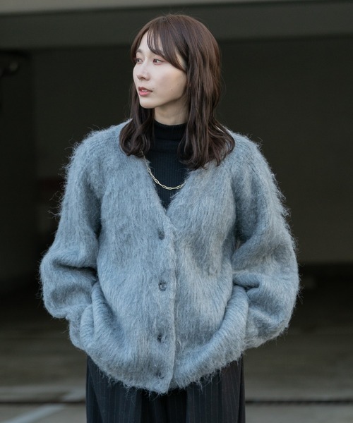 AMERICAN RAG CIE（アメリカンラグシー）の「シャギーニットカーディガン（カーディガン/ボレロ・レディース・ブラック/グレー/アイボリー・FREE）」の19枚目の写真