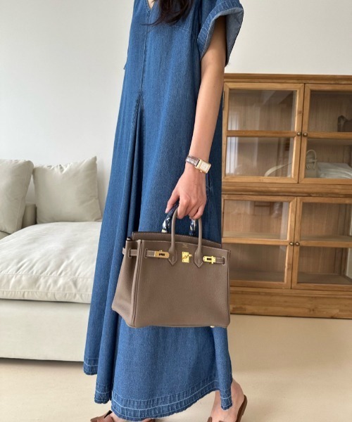 【セール】フロントタックフレアデニムワンピース（ワンピース）｜N.s（エヌドットエス）