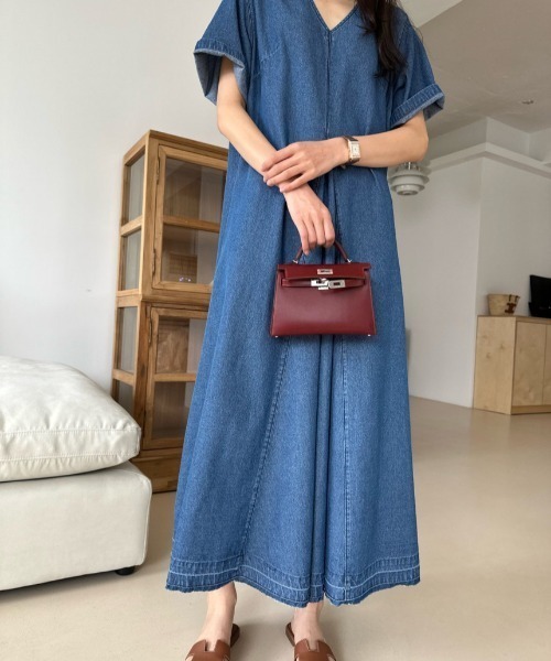 【セール】フロントタックフレアデニムワンピース（ワンピース）｜N.s（エヌドットエス）