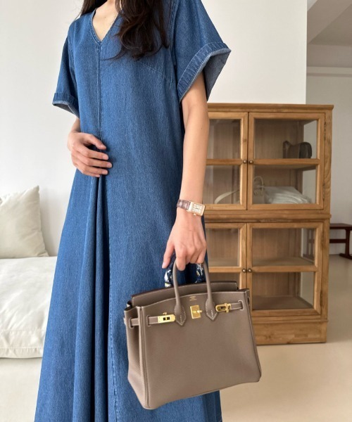 【セール】フロントタックフレアデニムワンピース（ワンピース）｜N.s（エヌドットエス）