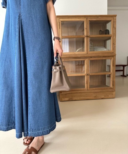 【セール】フロントタックフレアデニムワンピース（ワンピース）｜N.s（エヌドットエス）