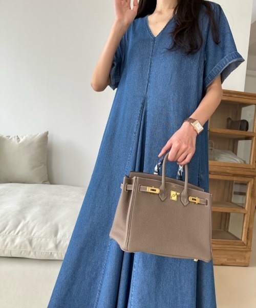 【セール】フロントタックフレアデニムワンピース（ワンピース）｜N.s（エヌドットエス）