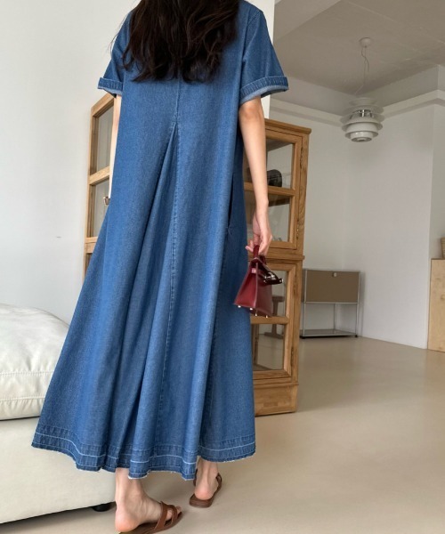 【セール】フロントタックフレアデニムワンピース（ワンピース）｜N.s（エヌドットエス）
