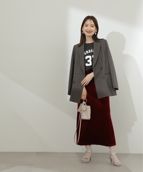 N.（N. Natural Beauty Basic）（エヌエヌナチュラルビューティーベーシック）の「◆ハイウエストベロアマーメイドロングスカート（スカート・レディース・グレー/レッド・MEDIUM）」の17枚目の写真