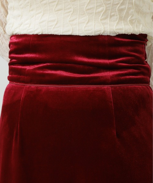 N.（N. Natural Beauty Basic）（エヌエヌナチュラルビューティーベーシック）の「◆ハイウエストベロアマーメイドロングスカート（スカート・レディース・グレー/レッド・MEDIUM）」の16枚目の写真