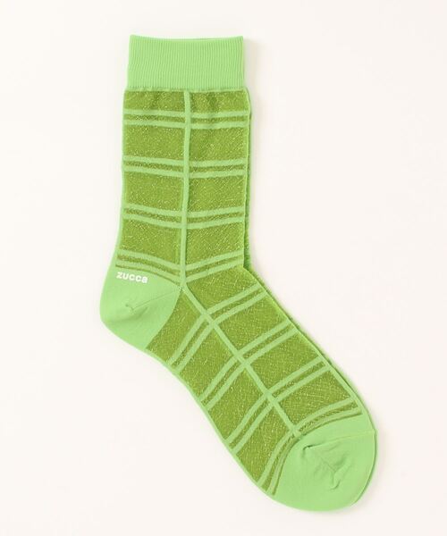 ZUCCa（ズッカ）の「シースルーチェックソックス / (O)（ソックス/靴下・レディース・ホワイト/ブラック/ライトグリーン・M size）」の4枚目の写真