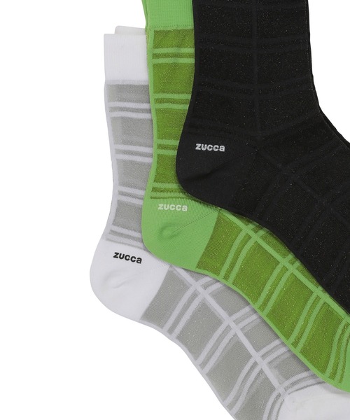 ZUCCa（ズッカ）の「シースルーチェックソックス / (O)（ソックス/靴下・レディース・ホワイト/ブラック/ライトグリーン・M size）」の8枚目の写真