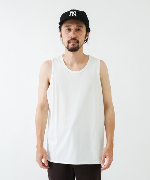 URBAN RESEARCH Sonny Label（アーバンリサーチサニーレーベル）の「タンクトップセット裏毛ハーフスリーブプルオーバー（Tシャツ/カットソー・メンズ・ホワイト系その他/ボルドー/スミクロ・MEDIUM/LARGE）」の8枚目の写真