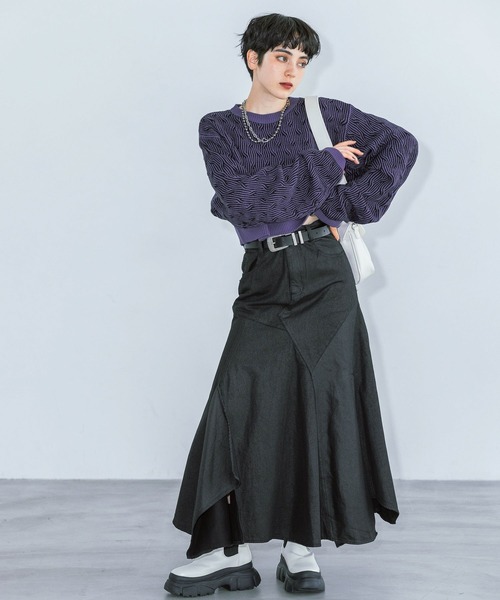 PAGEBOY（ページボーイ）の「クロスケーブルショートプルオーバー（ニット/セーター・レディース・ブラック/パープル/オフホワイト・FREE）」の19枚目の写真