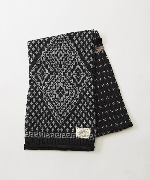 CUBE SUGAR（キューブシュガー）の「洗えるニット切替ジャガードマフラー（マフラー・レディース・ブラック/トップグレー/ネイビー・M）」の14枚目の写真