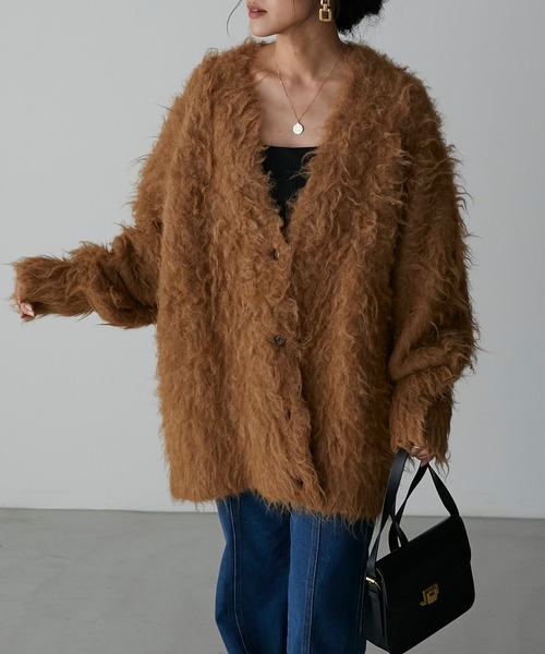 Anss.me（アンスミー）の「【Anss.me】シャギーニットVネックビッグカーディガン（カーディガン/ボレロ・レディース・キャメル/アイボリー/チャコール・FREE）」の17枚目の写真