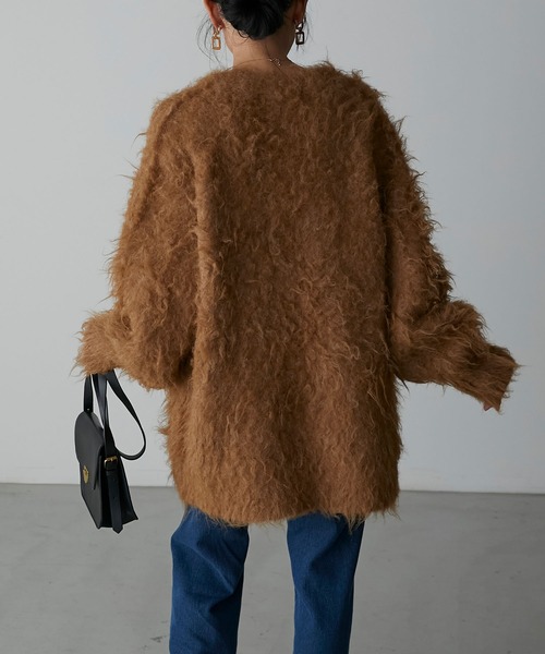 Anss.me（アンスミー）の「【Anss.me】シャギーニットVネックビッグカーディガン（カーディガン/ボレロ・レディース・キャメル/アイボリー/チャコール・FREE）」の19枚目の写真