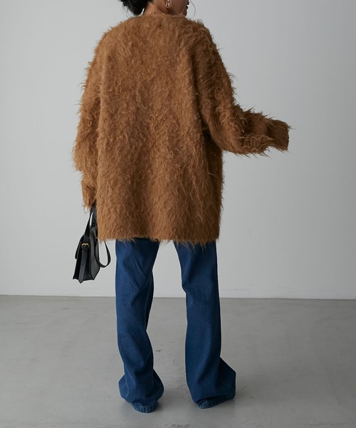 Anss.me（アンスミー）の「【Anss.me】シャギーニットVネックビッグカーディガン（カーディガン/ボレロ・レディース・キャメル/アイボリー/チャコール・FREE）」の22枚目の写真