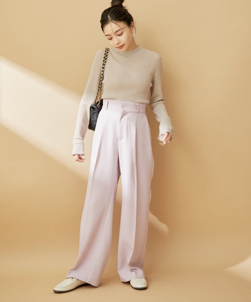 ハイネックラメシアーニット