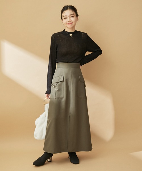 ハイネックラメシアーニット