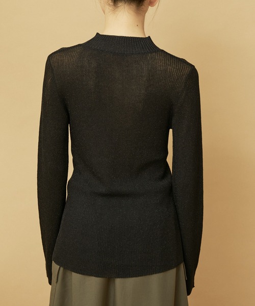 ハイネックラメシアーニット