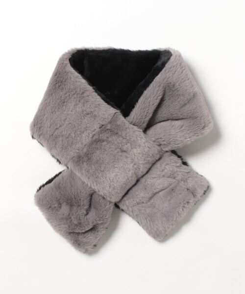 KANGOL(カンゴール)の「【KANGOL/カンゴール】リバーシブル ファー ティペット マフラー(マフラー・レディース・ブラック/アイボリー/グリーン/グレー・FREE)」の7枚目の写真