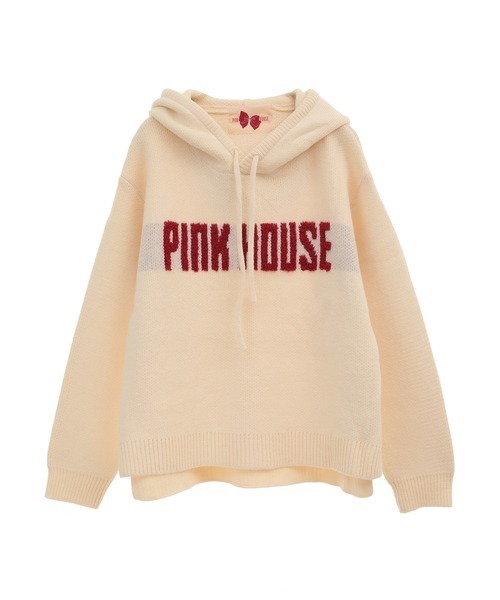 PINKHOUSEピンクハウスニットプルオーバーパーカー PINK HOUSE（ピンクハウス）の「ロゴニットパーカー（ニット